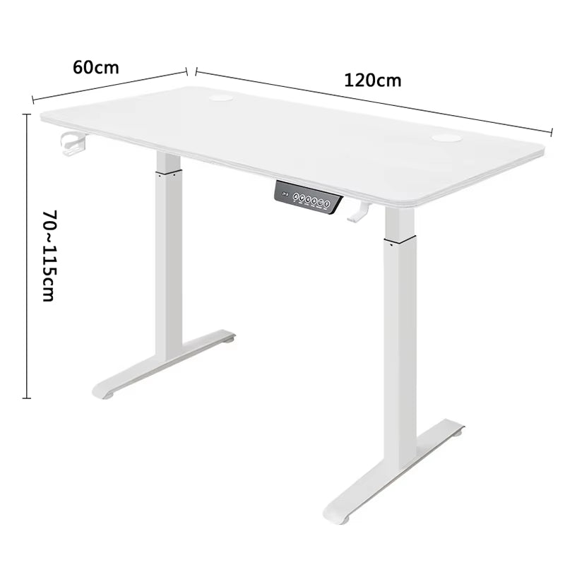 Electric Stand up Desk Workstation Whole-Piece Desktop Ergonomic Height Adjustable Standing Desk with Cup and Headphone Holder
