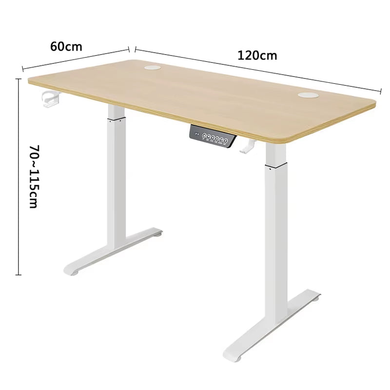 Electric Stand up Desk Workstation Whole-Piece Desktop Ergonomic Height Adjustable Standing Desk with Cup and Headphone Holder