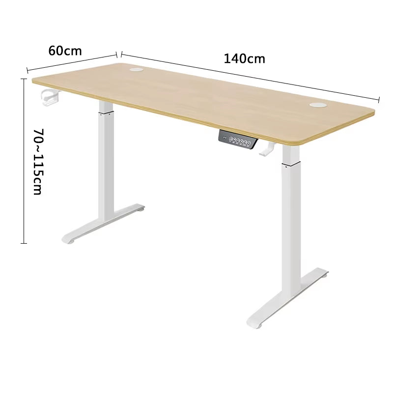 Electric Stand up Desk Workstation Whole-Piece Desktop Ergonomic Height Adjustable Standing Desk with Cup and Headphone Holder
